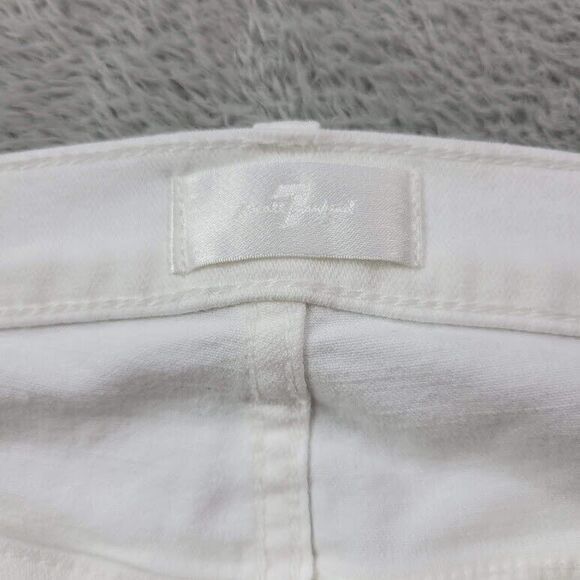 7 For All Mankind Jeans Women 32x32 White Original Bootcut Wide Baggy Y2K Skater - Picture 11 of 16
